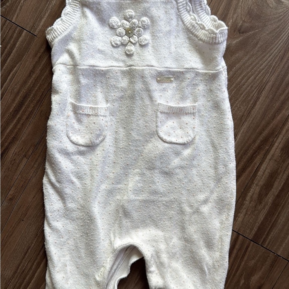 Dior Cream Baby Pants with Subtle Dots